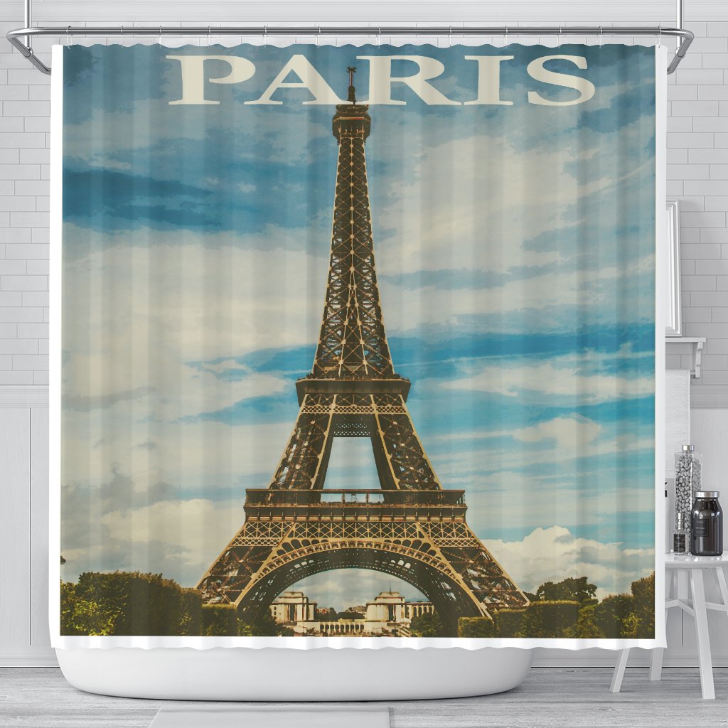Paris Premium Shower Curtain - Futureisretro