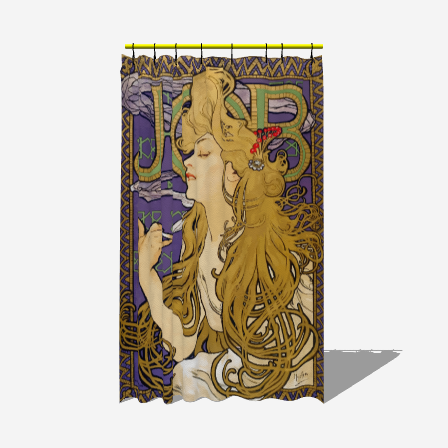 Art Nouveau Shower Curtain with PVC Liner