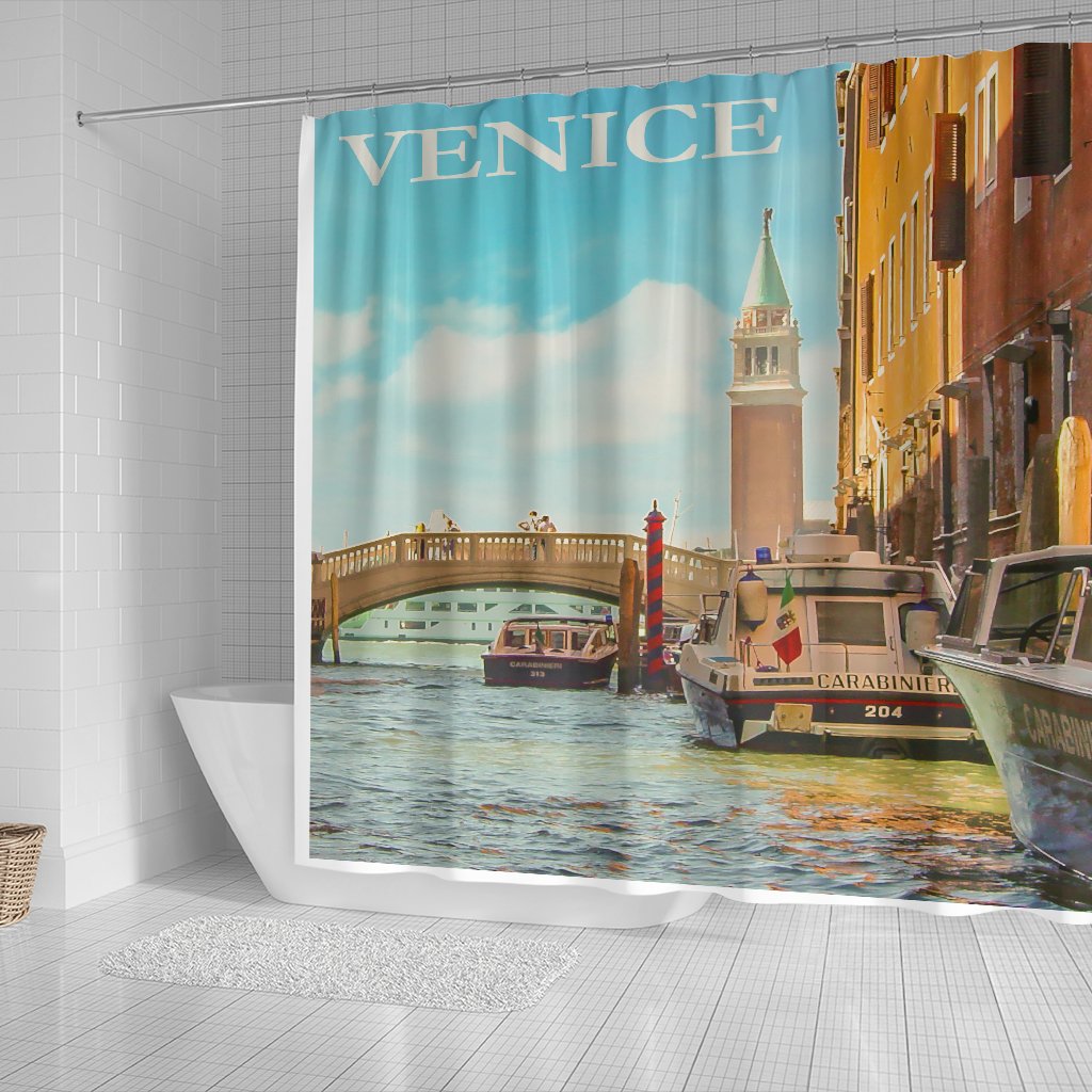 Vintage Venice Shower Curtain - Futureisretro