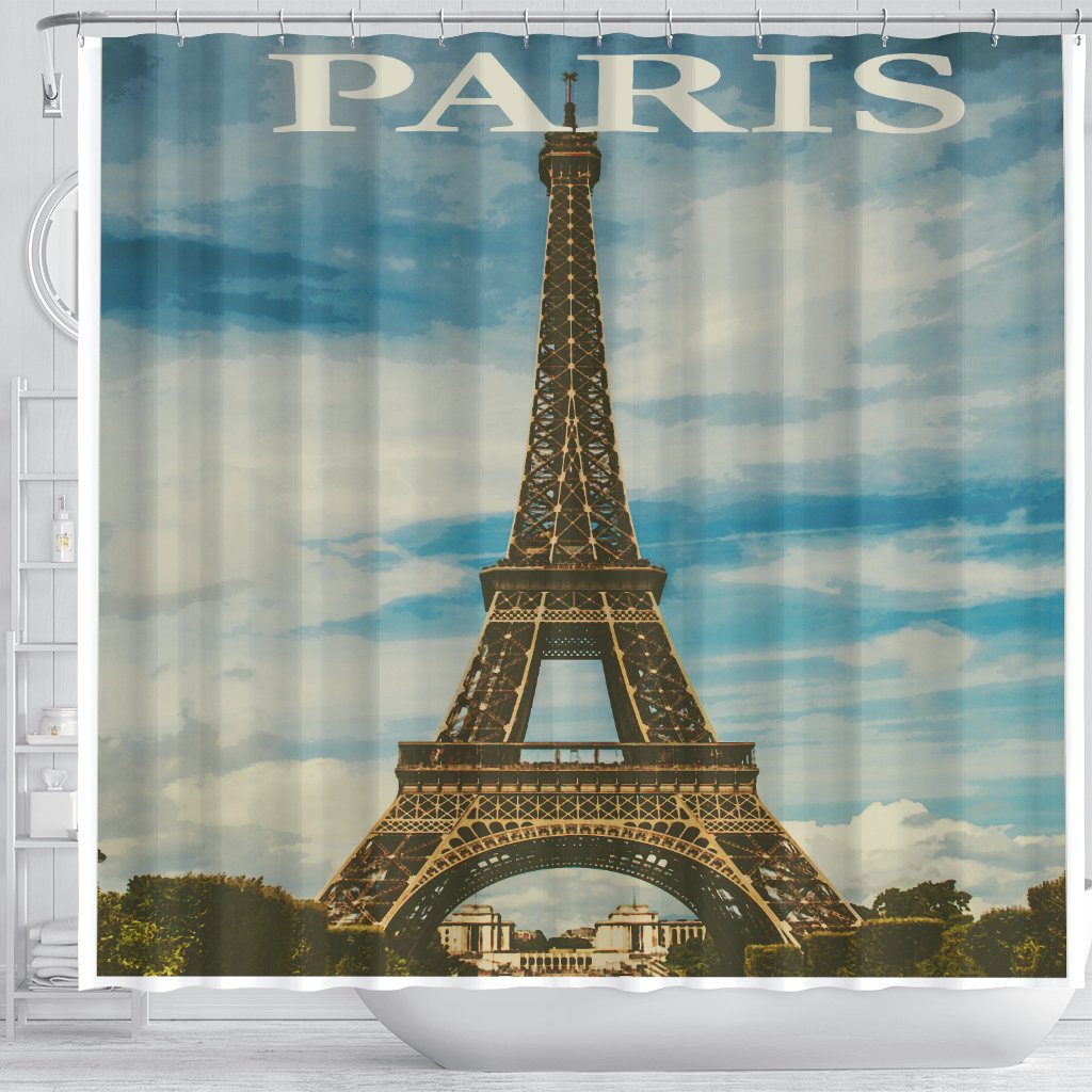 Paris Premium Shower Curtain - Futureisretro