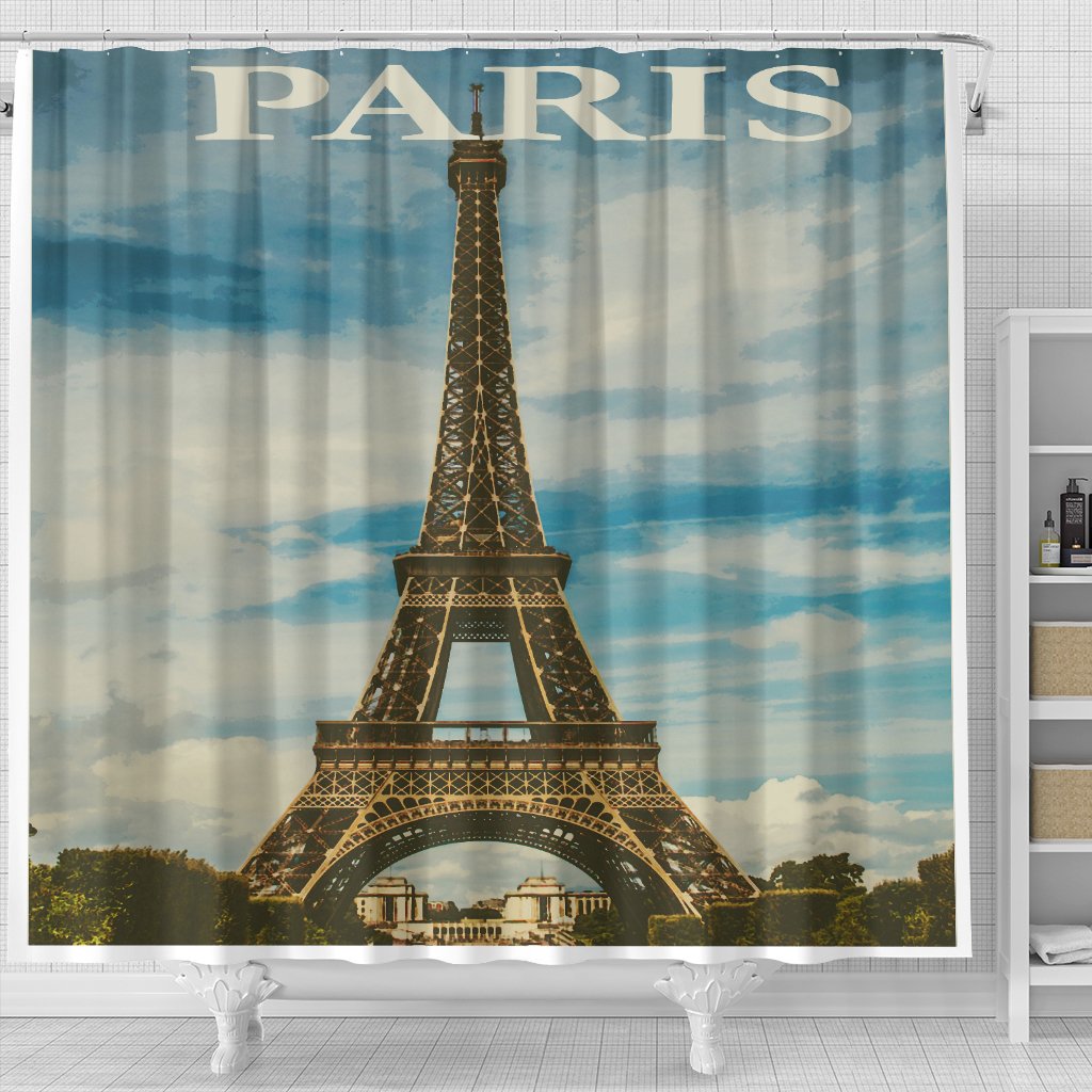 Paris Premium Shower Curtain - Futureisretro
