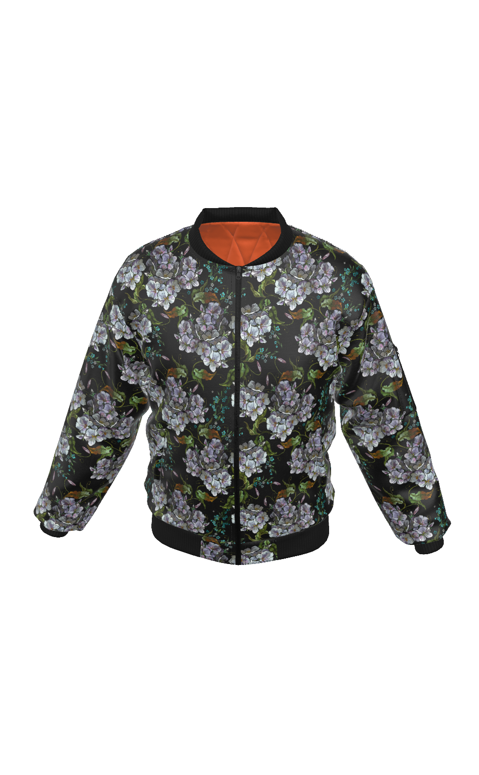 Bomberjacke mit japanischem Blumenmuster