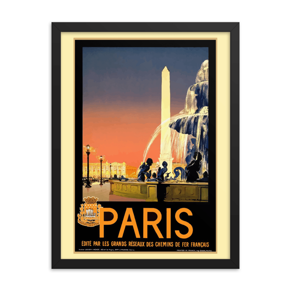 Vintage Paris Travel Poster Premium Art Print - Futureisretro