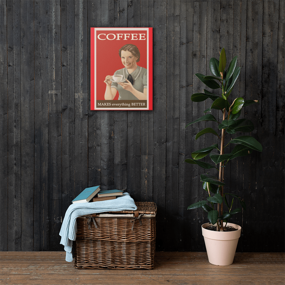 Vintage Coffee ad Canvas Art Print - Futureisretro