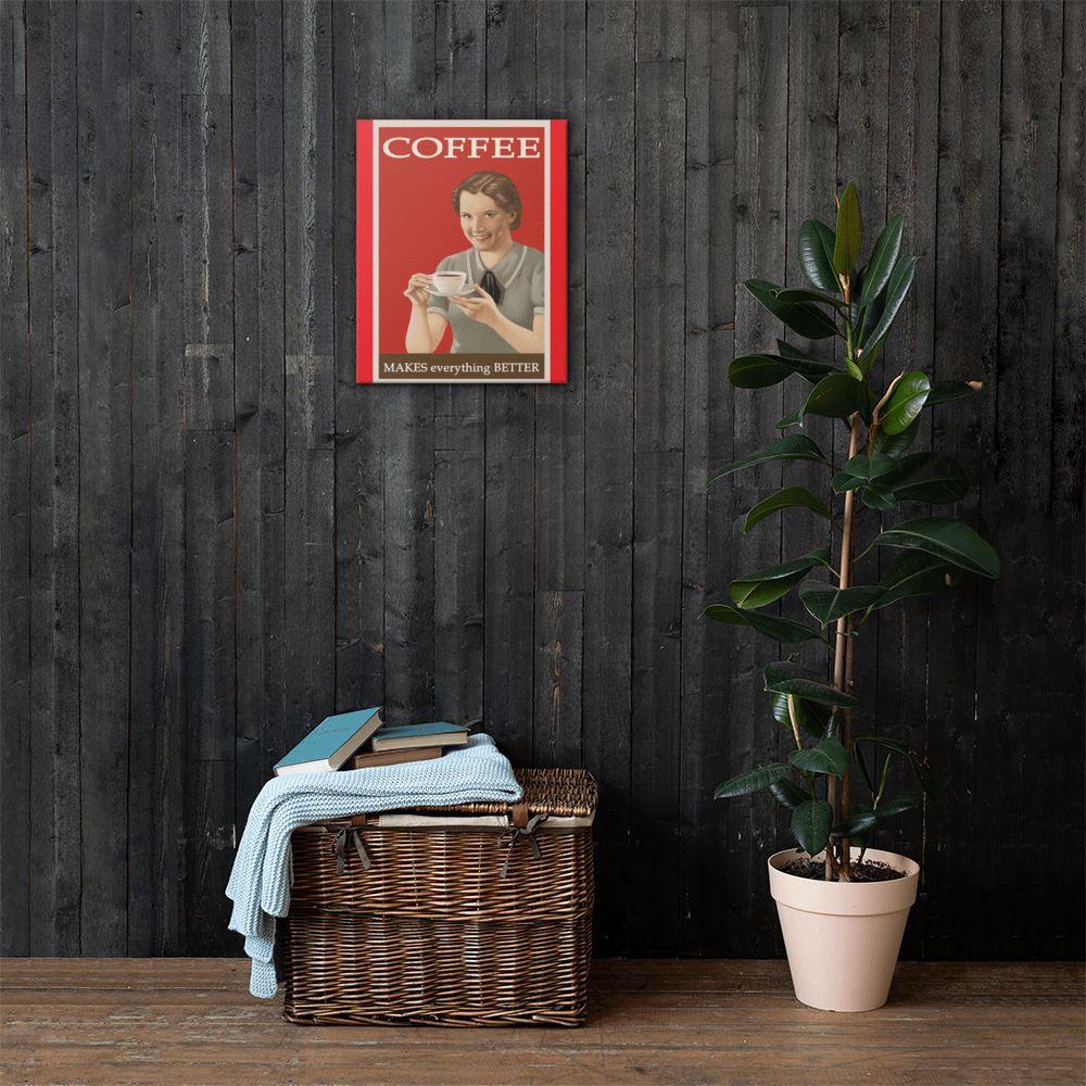 Vintage Coffee ad Canvas Art Print - Futureisretro