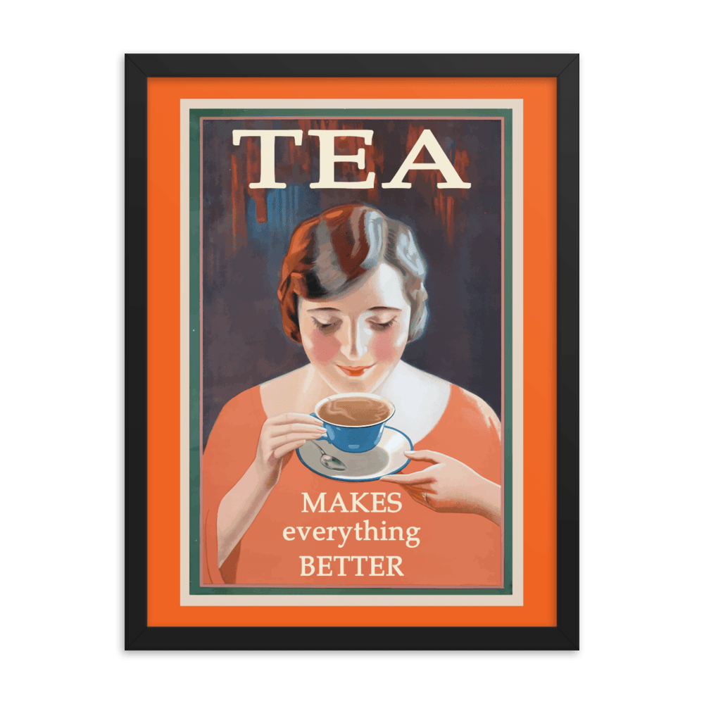 Vintage Tea Drinkers Poster - Futureisretro