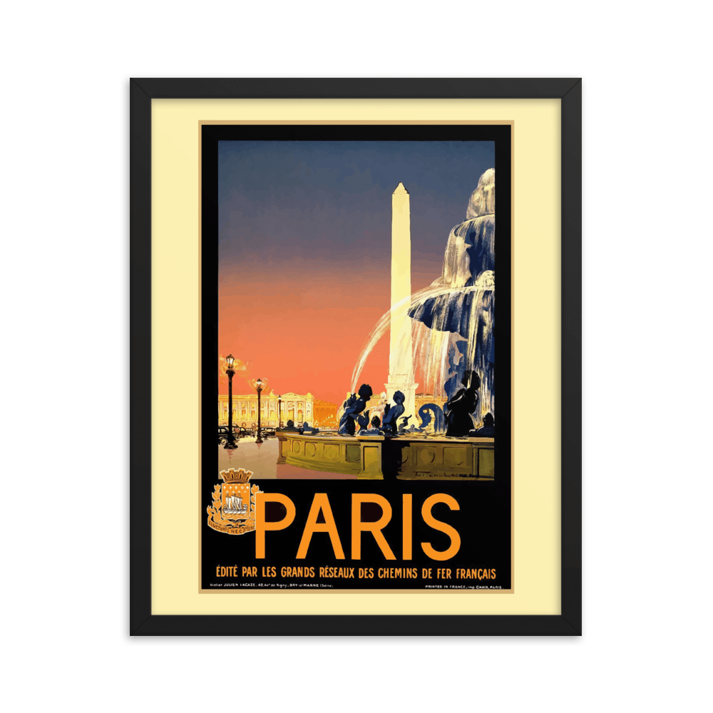 Vintage Paris Travel Poster Premium Art Print - Futureisretro
