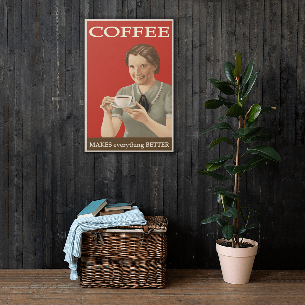Vintage Coffee ad Canvas Art Print - Futureisretro