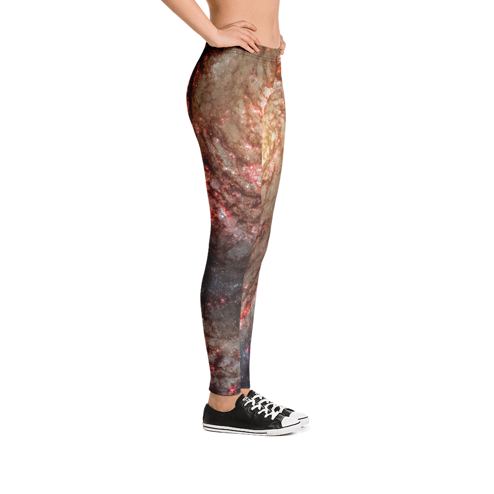 Red Spiral Galaxy Leggings