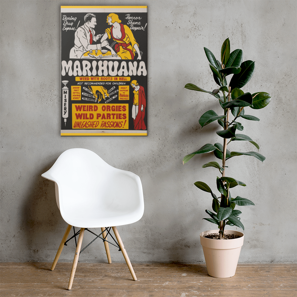 Vintage Anti-Marijuana (marihuana) Art Canvas - Futureisretro