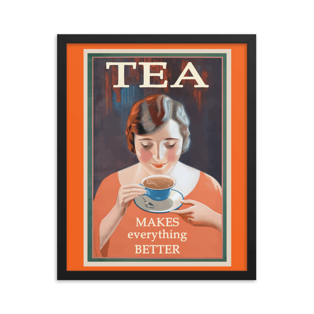 Vintage Tea Drinkers Poster - Futureisretro