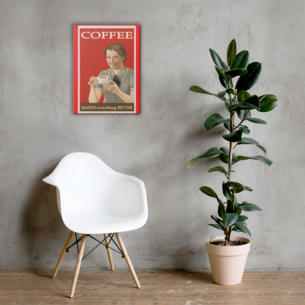 Vintage Coffee ad Canvas Art Print - Futureisretro