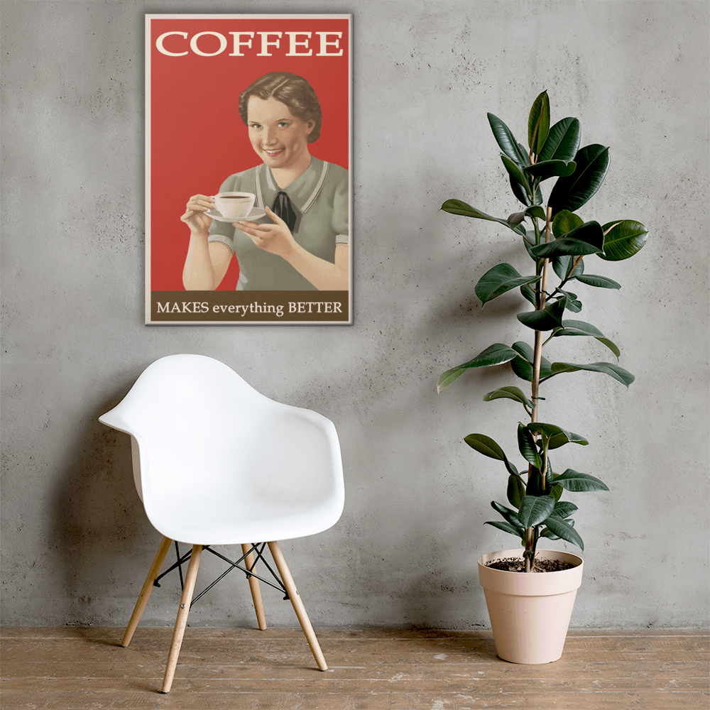 Vintage Coffee ad Canvas Art Print - Futureisretro