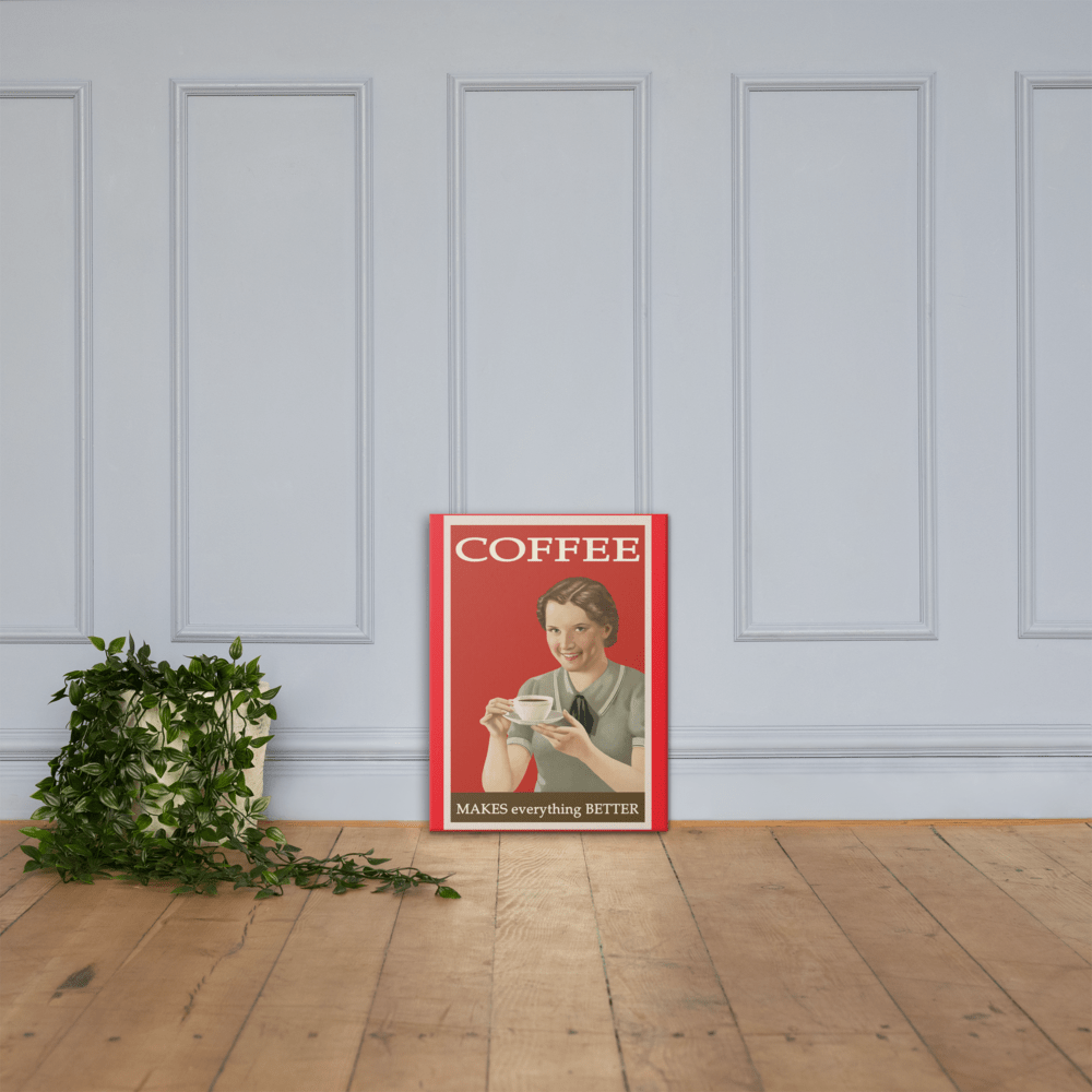 Vintage Coffee ad Canvas Art Print - Futureisretro