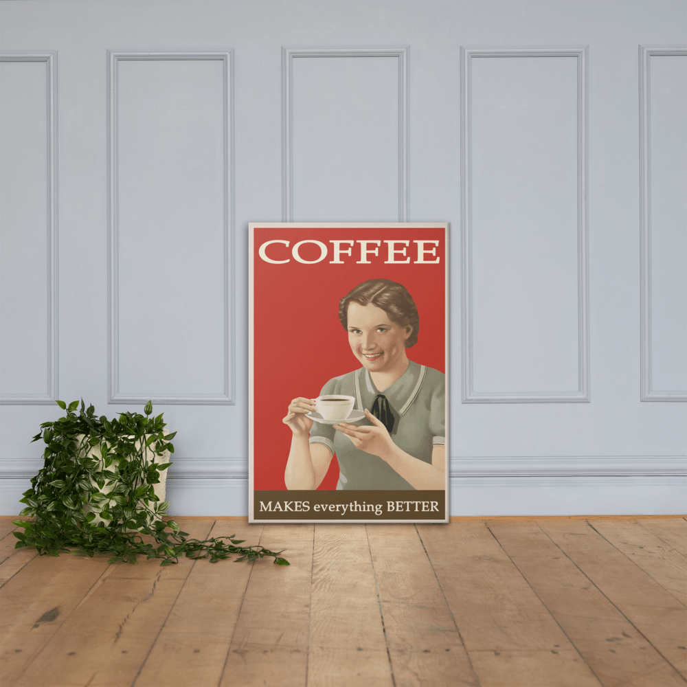 Vintage Coffee ad Canvas Art Print - Futureisretro