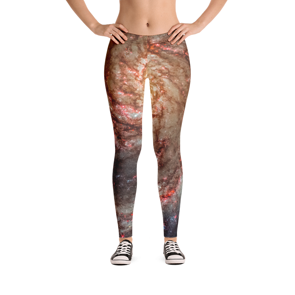 Red Spiral Galaxy Leggings