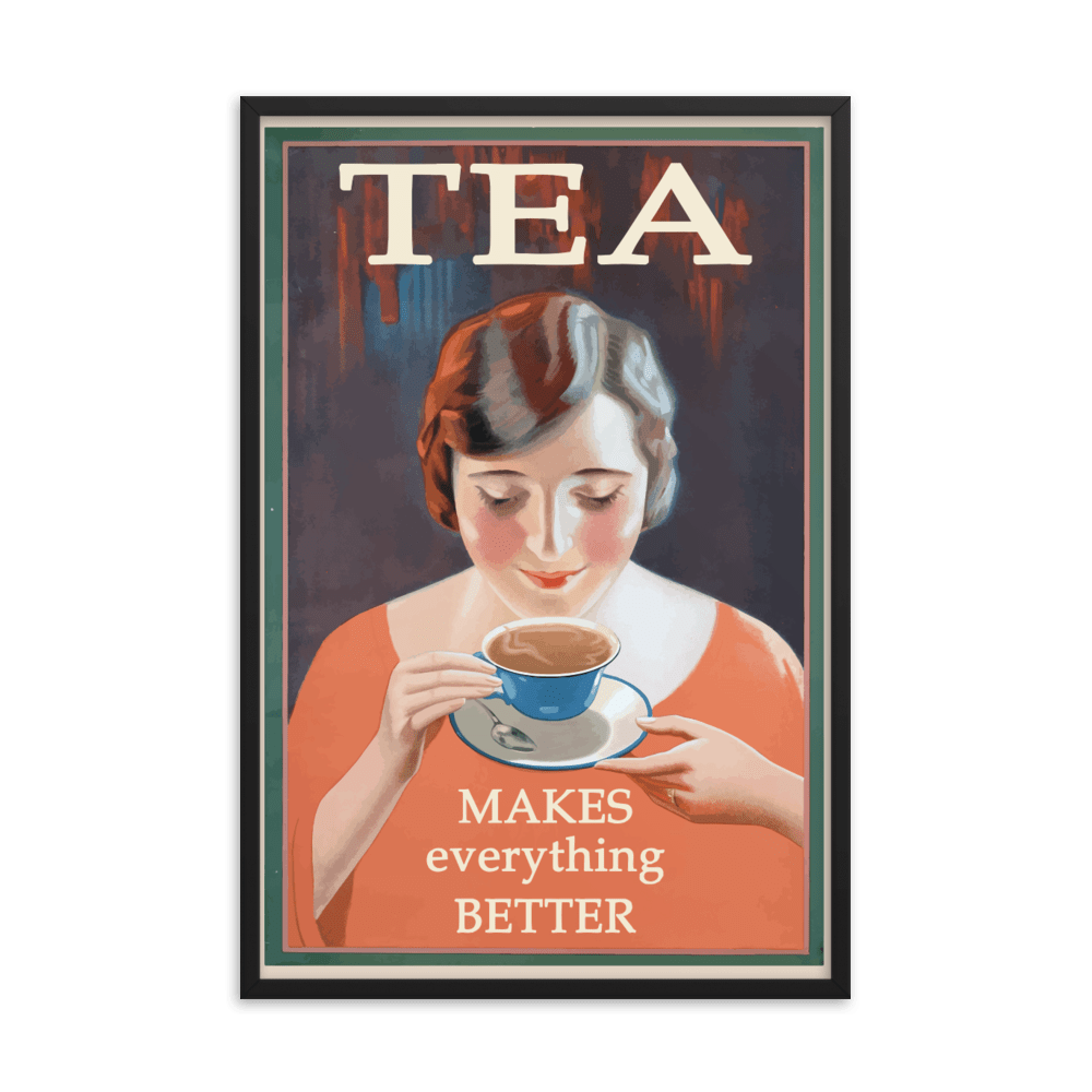 Vintage Tea Drinkers Poster - Futureisretro