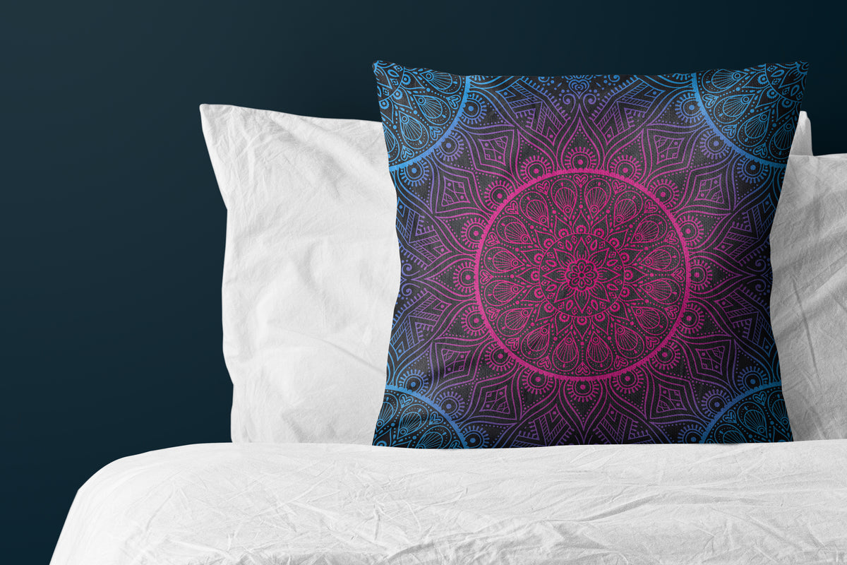 Luxuskissen im Retro-Mandala-Stil mit herzförmigem Reißverschluss 