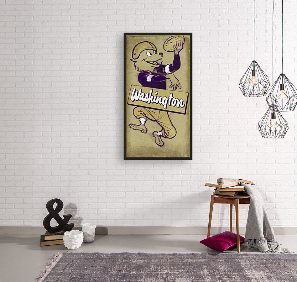 Washington Husky Football Cartoon Wall Art
