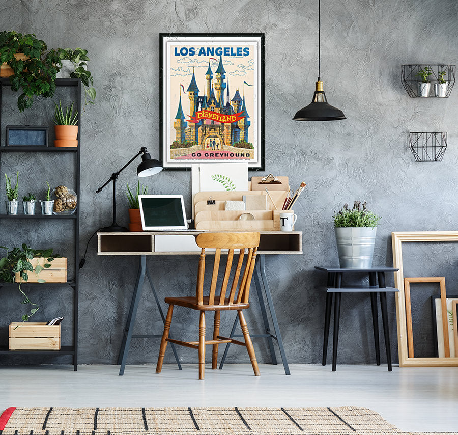 Los Angeles Disneyland Go Greyhound Reiseplakat