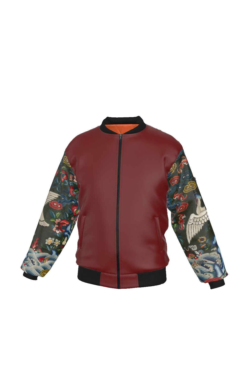 Bomberjacke mit asiatischen Kranichärmeln