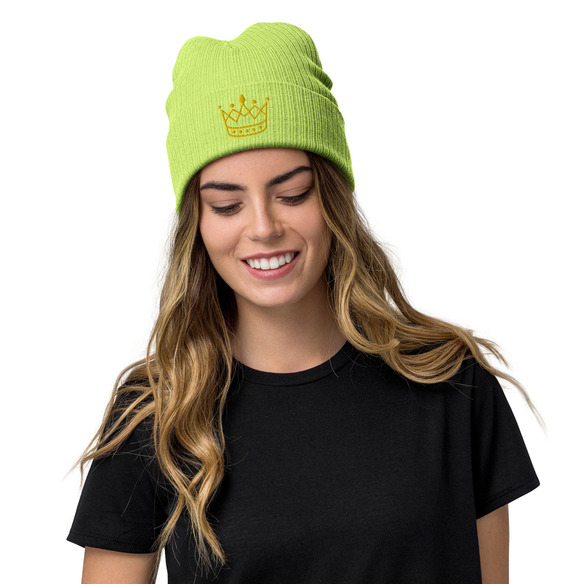 Ribbed knit beanie - King or Queen Crown