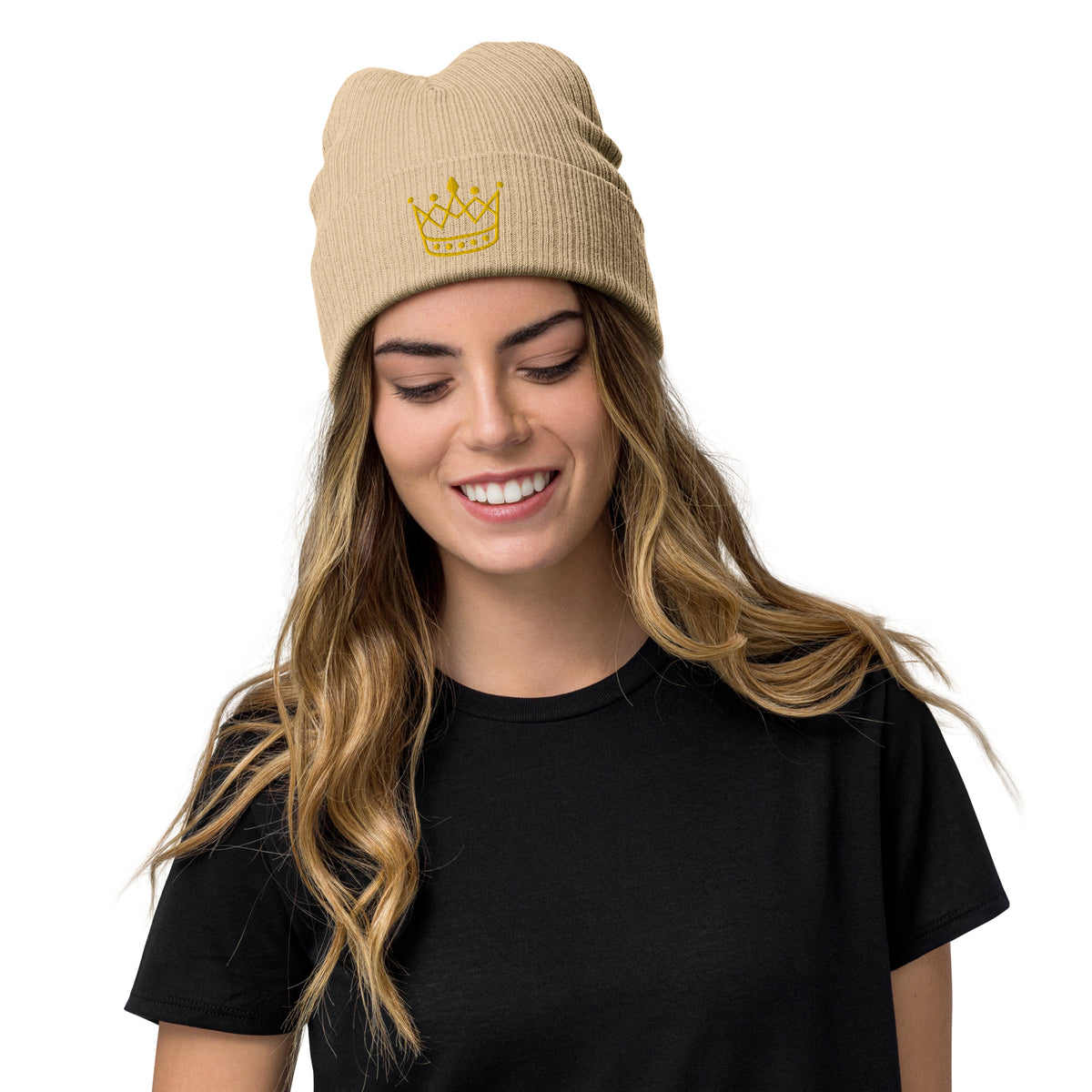 Ribbed knit beanie - King or Queen Crown