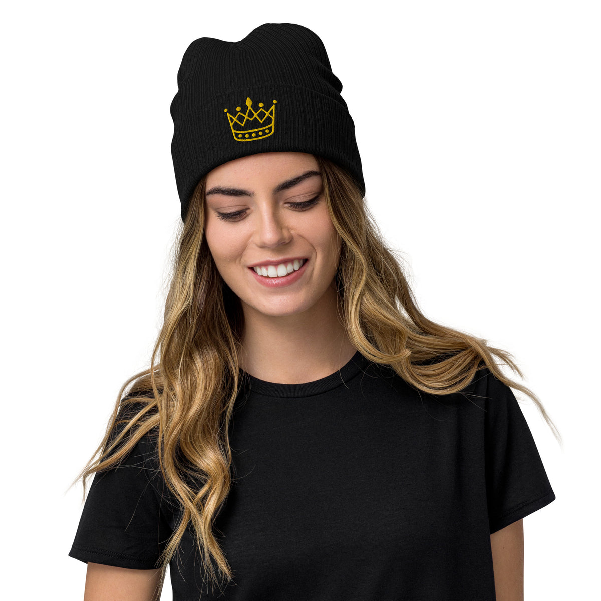 Ribbed knit beanie - King or Queen Crown