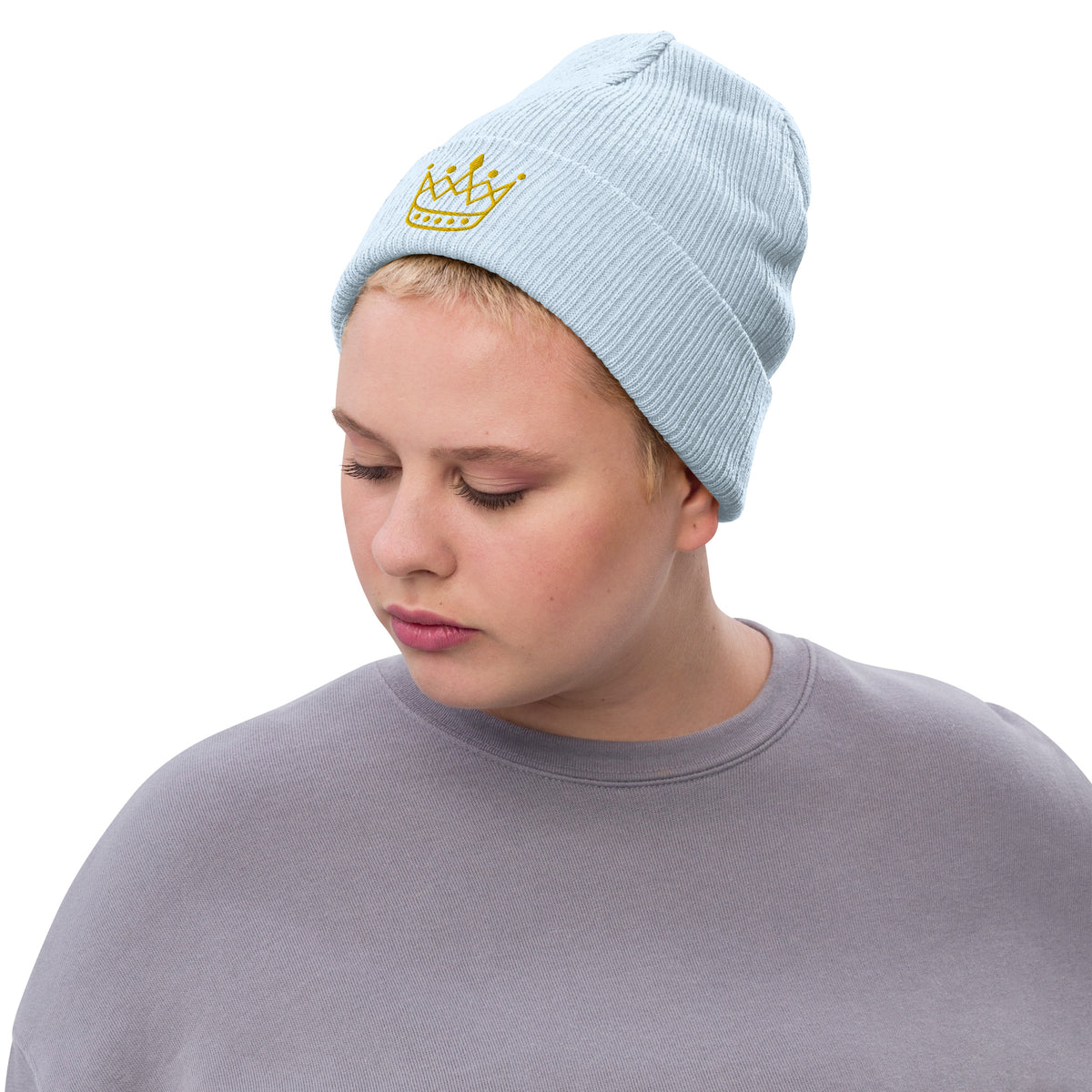 Ribbed knit beanie - King or Queen Crown