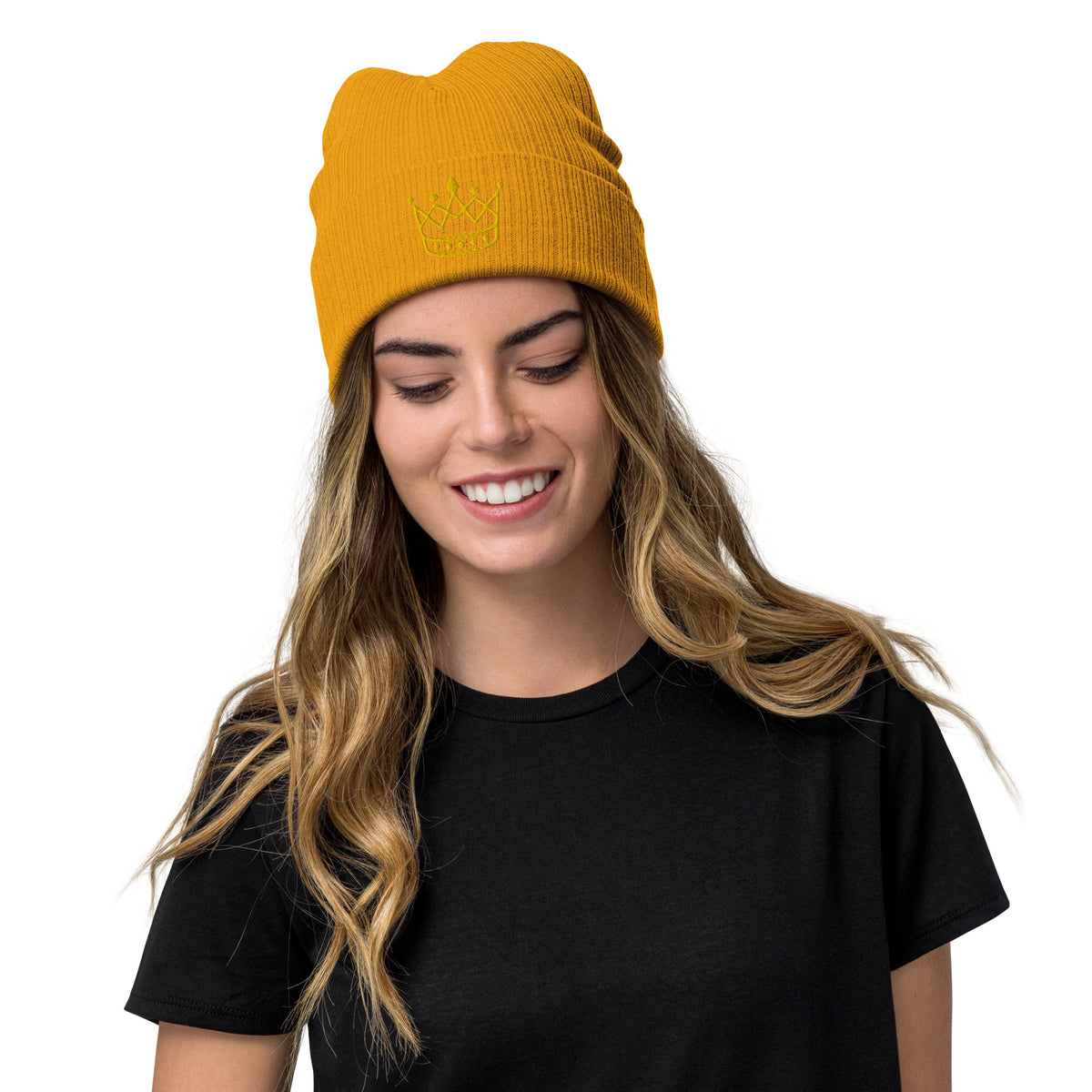 Ribbed knit beanie - King or Queen Crown