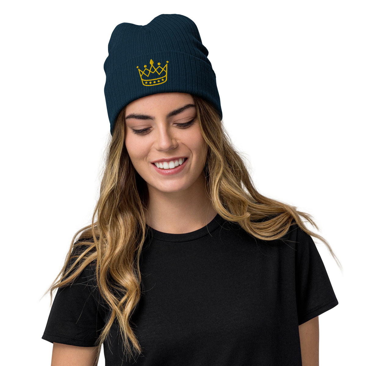 Ribbed knit beanie - King or Queen Crown