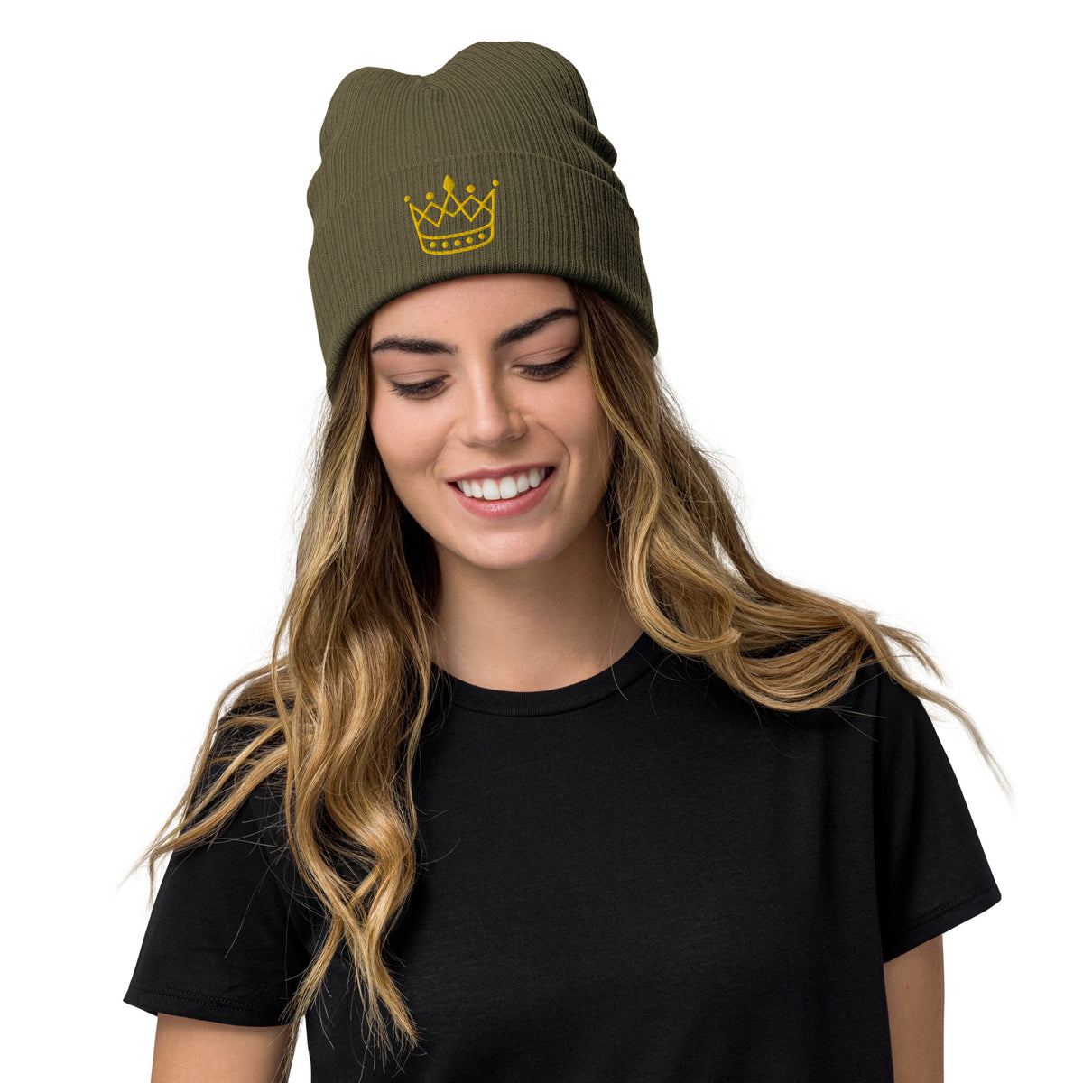 Ribbed knit beanie - King or Queen Crown