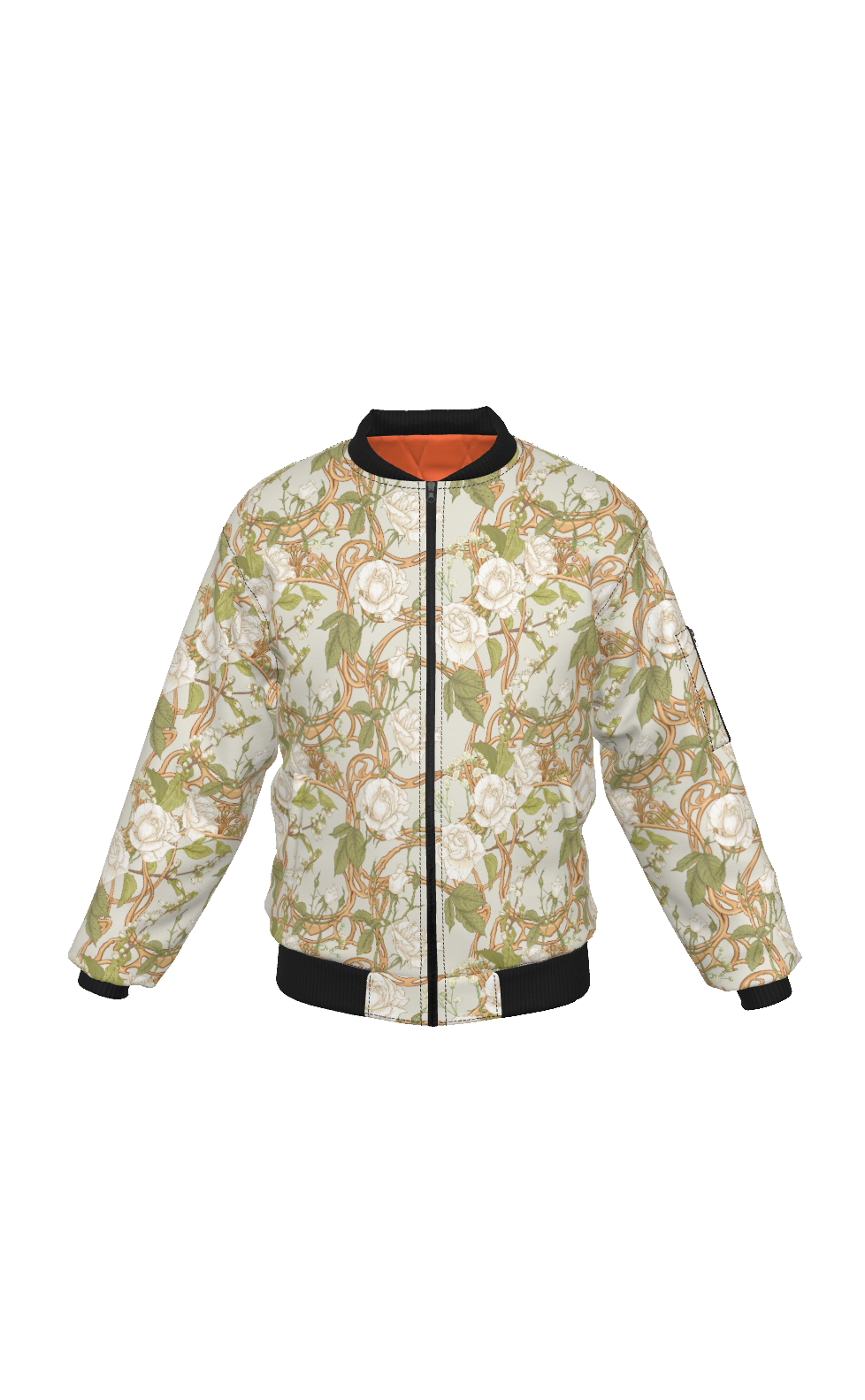 Bomberjacke im Jugendstil mit Blumenmuster