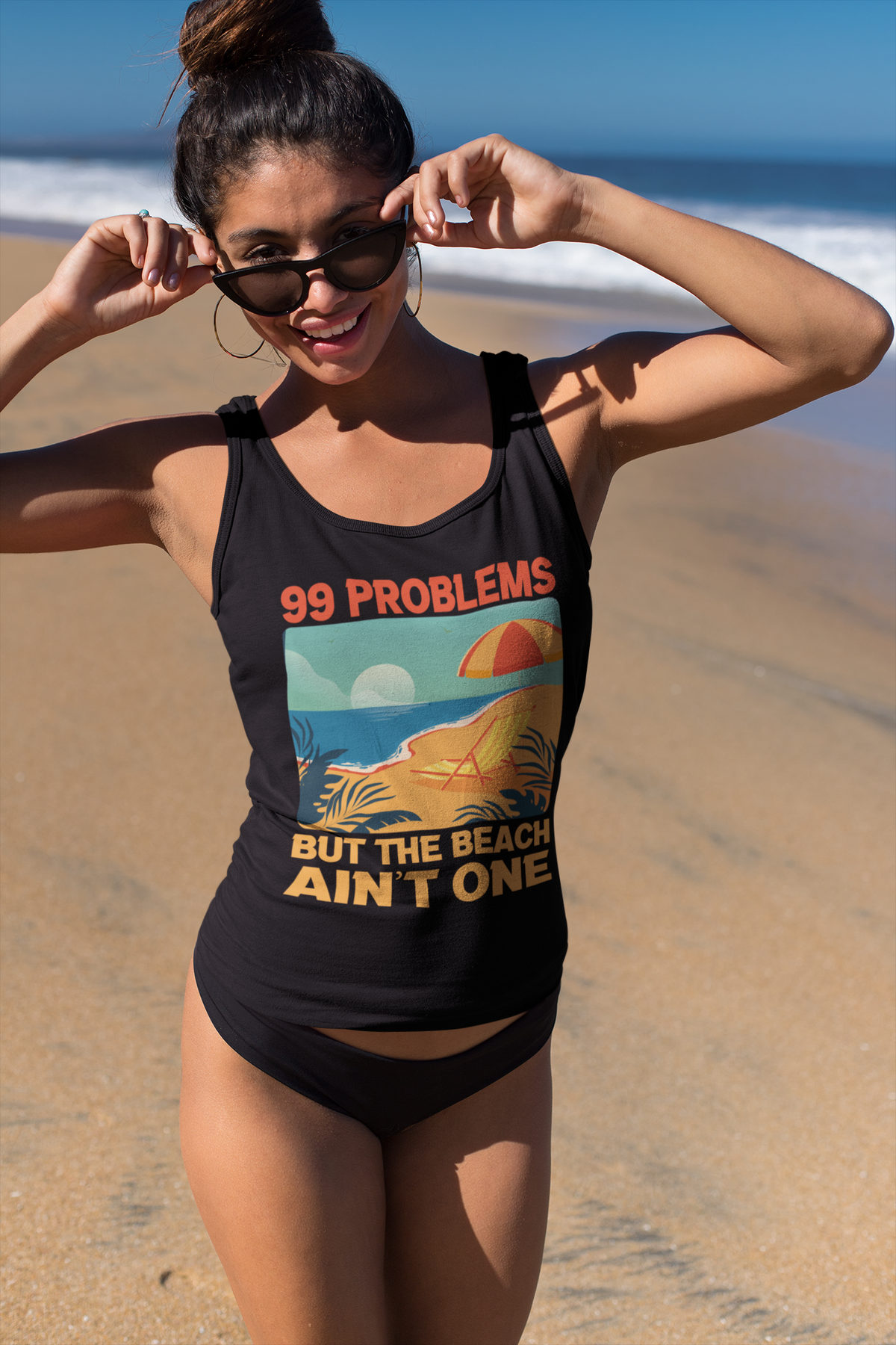 99 Problems But The Beach Ain&#39;t One Racer Back Tank