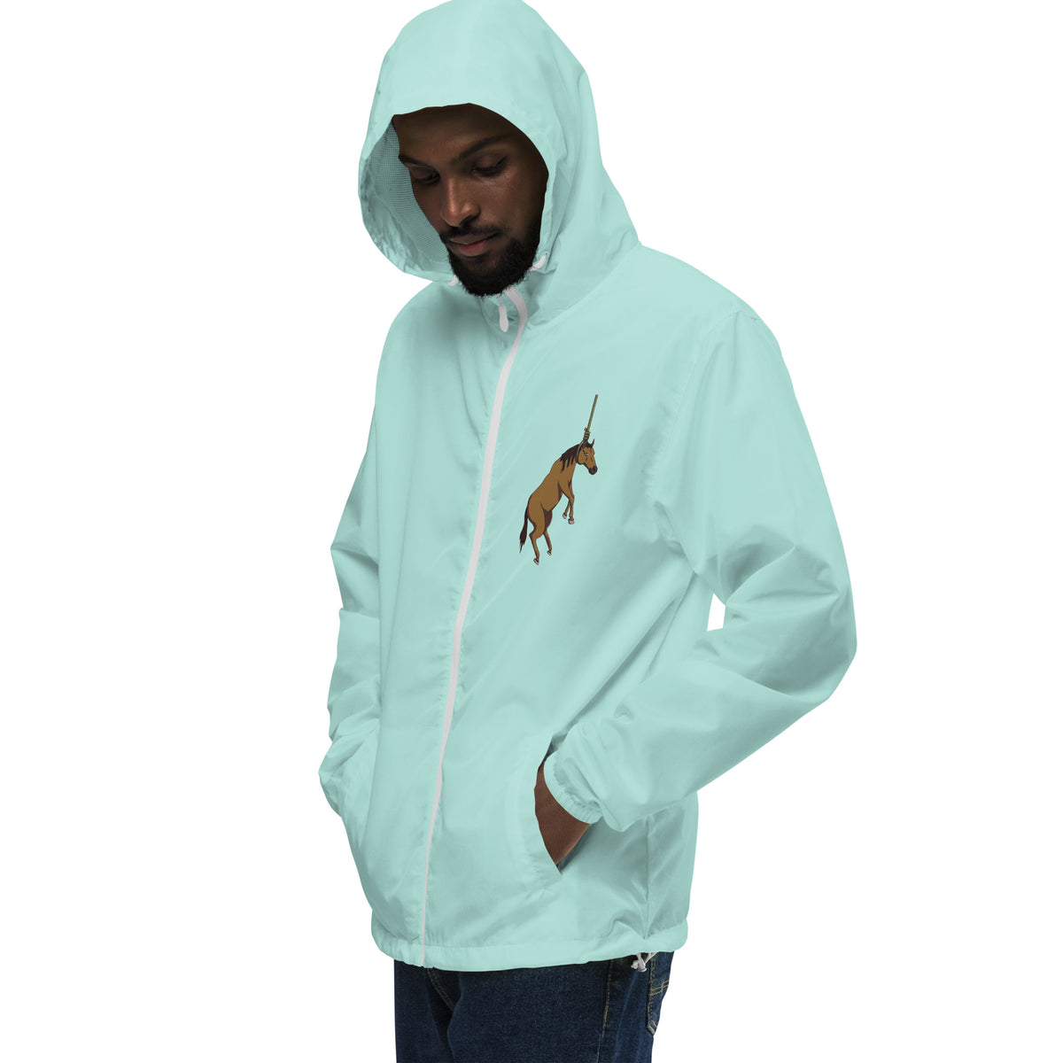 Hung Like A Horse lightweight zip up windbreaker