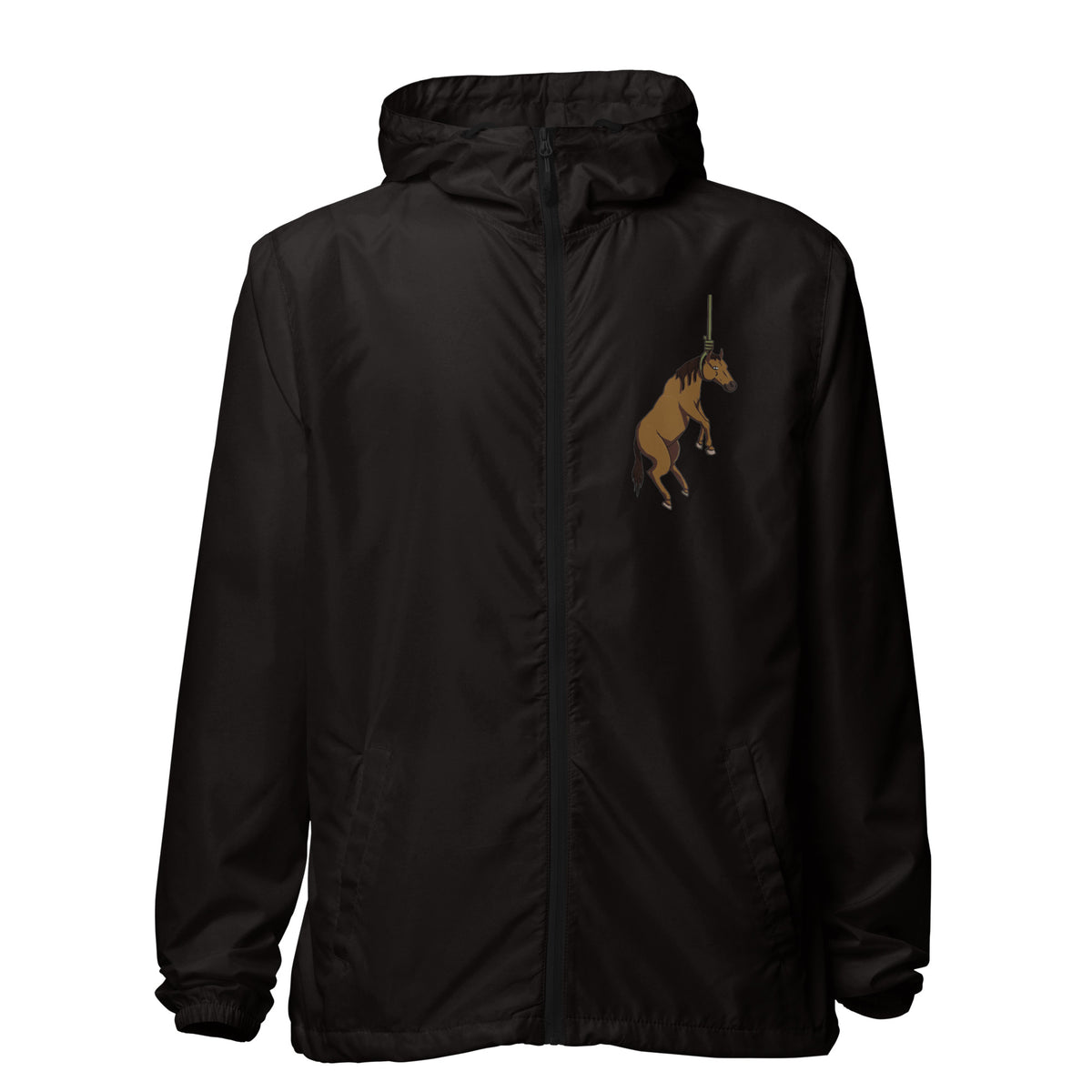Hung Like A Horse lightweight zip up windbreaker