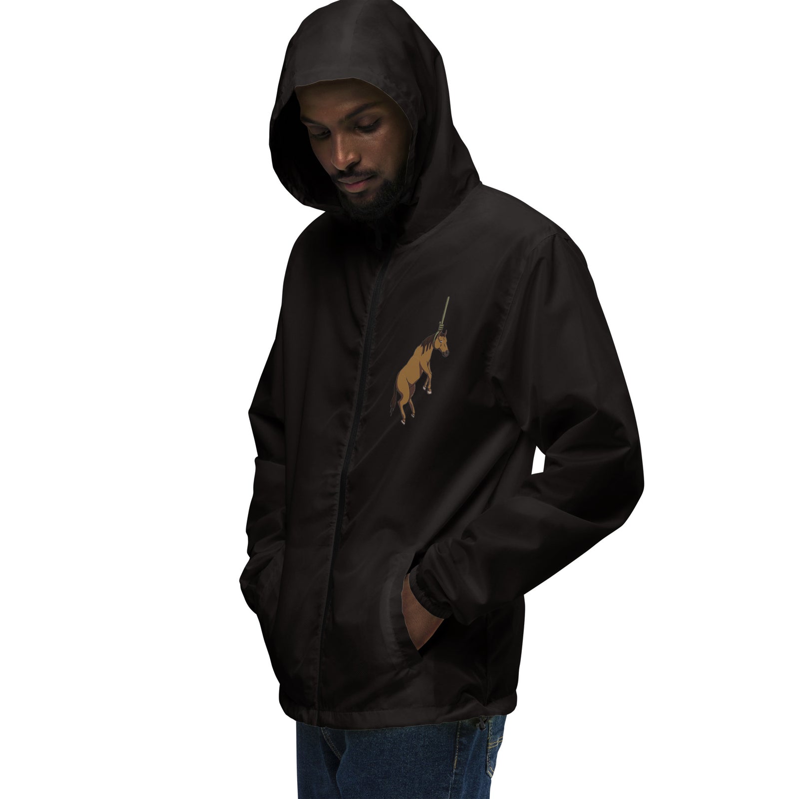 Hung Like A Horse lightweight zip up windbreaker