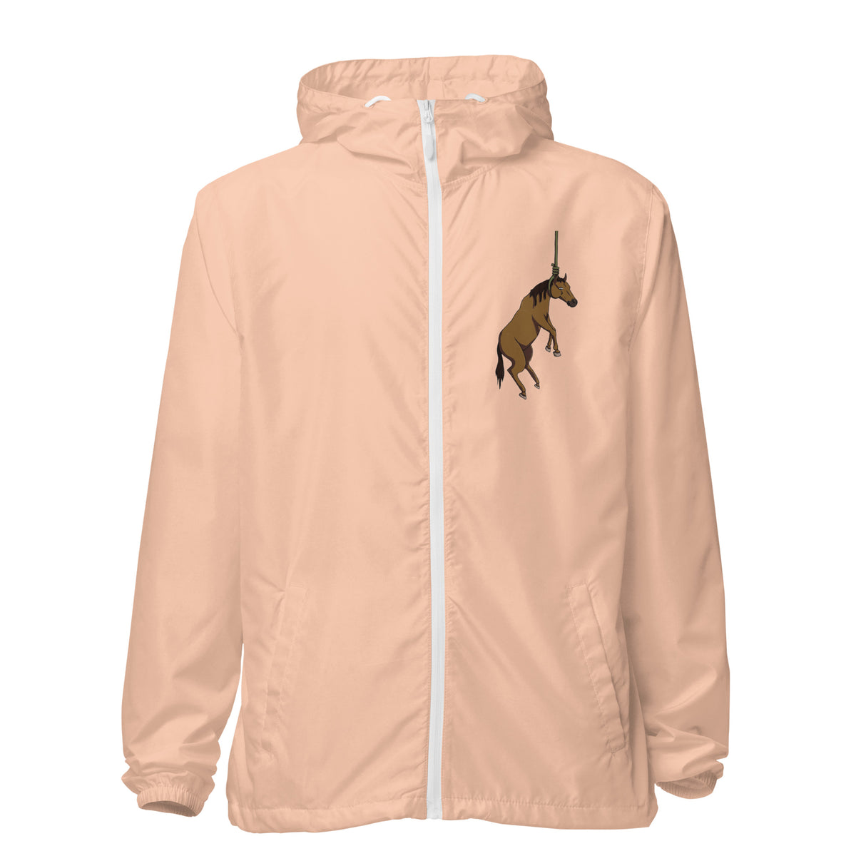 Hung Like A Horse lightweight zip up windbreaker