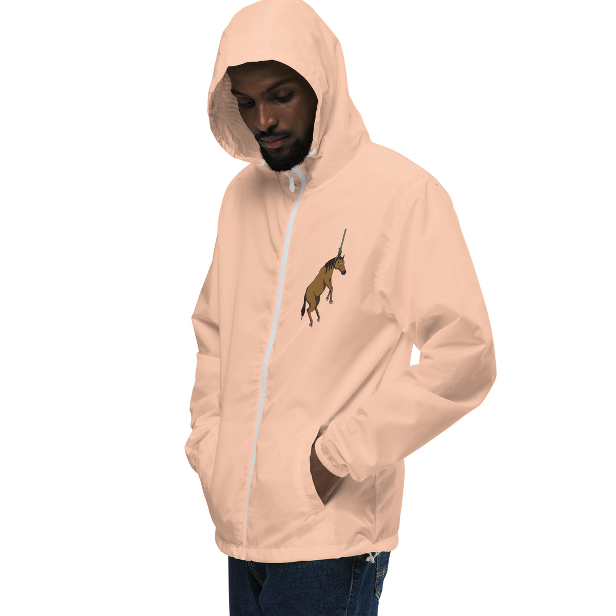 Hung Like A Horse lightweight zip up windbreaker