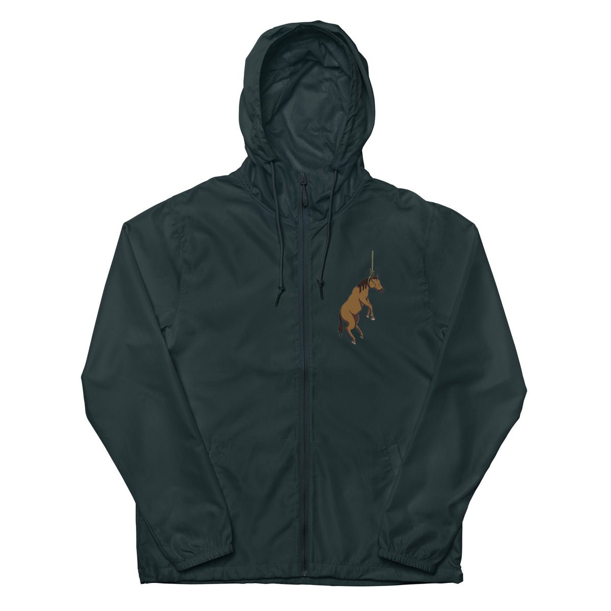 Hung Like A Horse lightweight zip up windbreaker