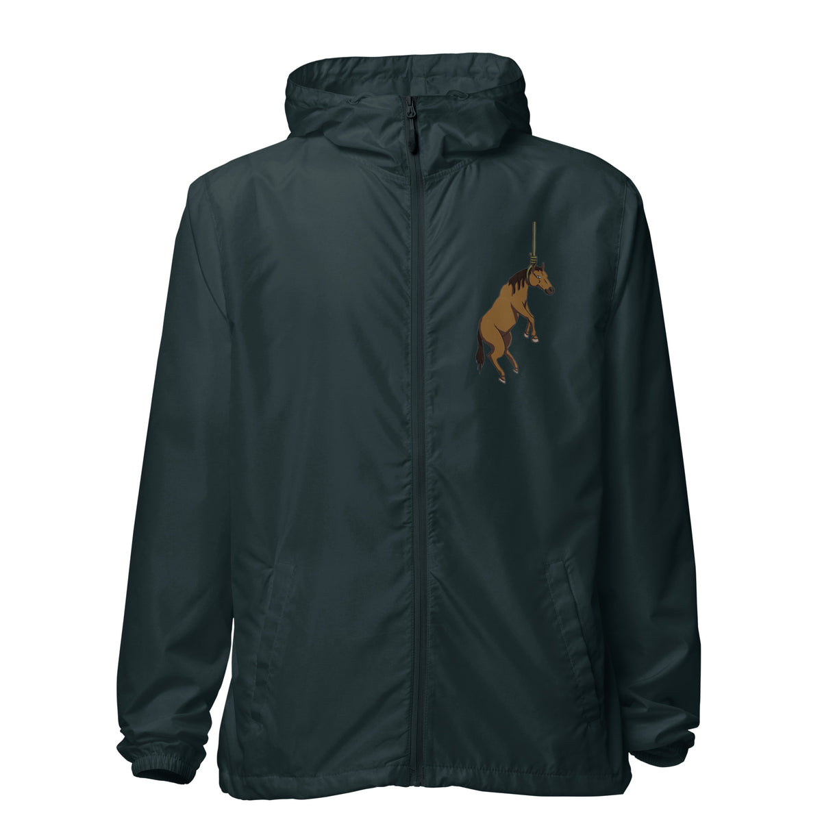 Hung Like A Horse lightweight zip up windbreaker