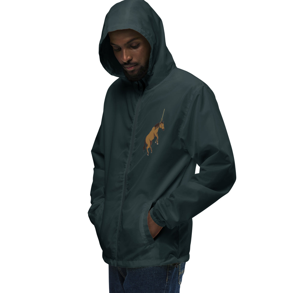 Hung Like A Horse lightweight zip up windbreaker