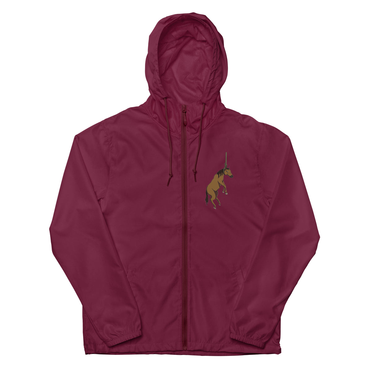 Hung Like A Horse lightweight zip up windbreaker