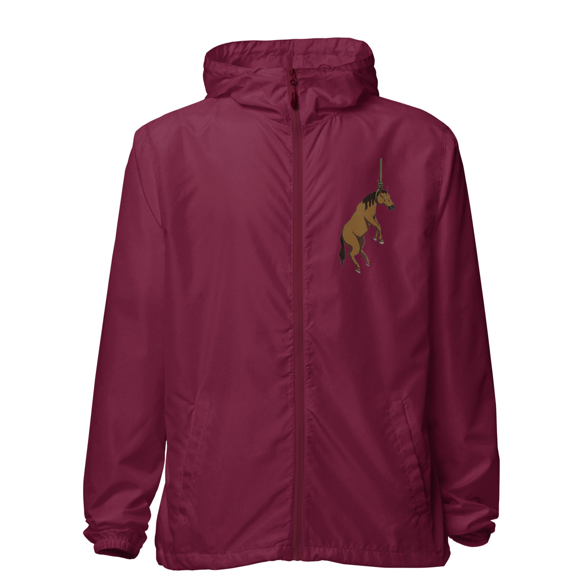 Hung Like A Horse lightweight zip up windbreaker