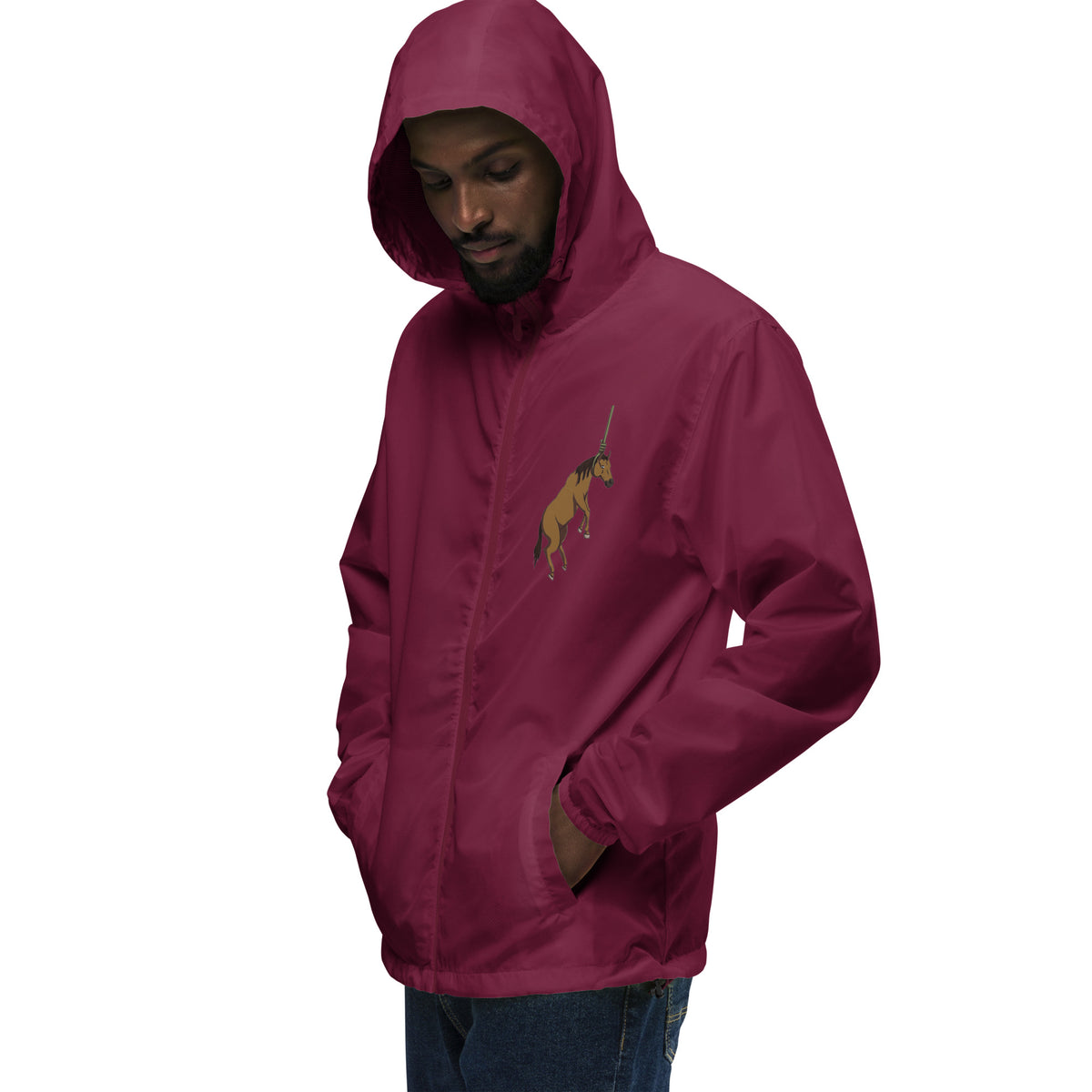 Hung Like A Horse lightweight zip up windbreaker