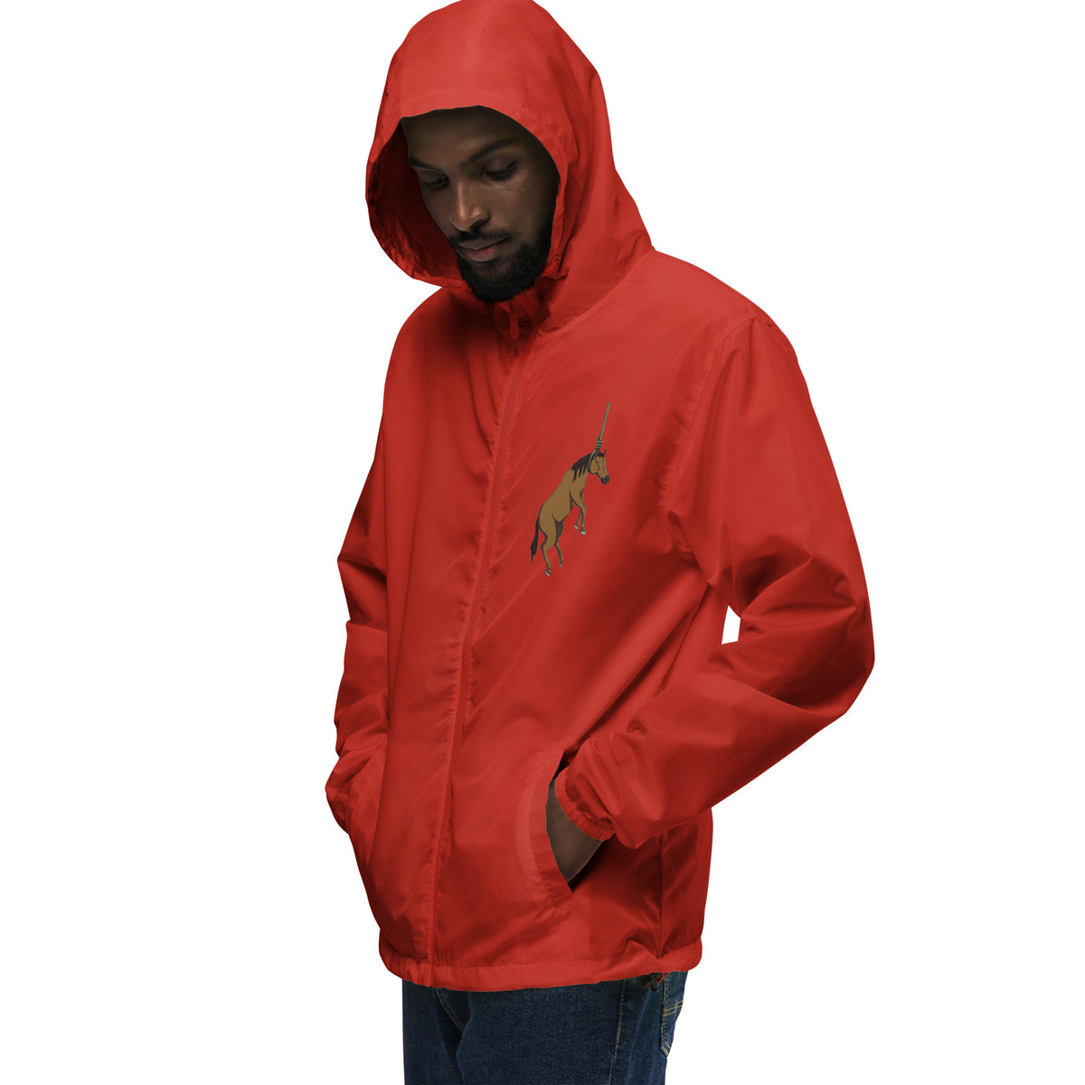 Hung Like A Horse lightweight zip up windbreaker
