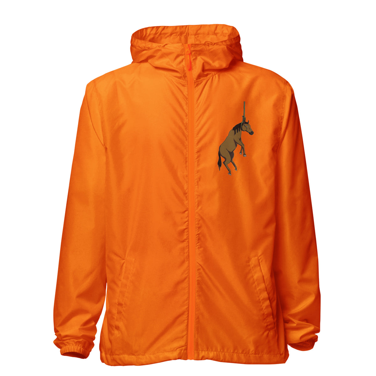 Hung Like A Horse lightweight zip up windbreaker