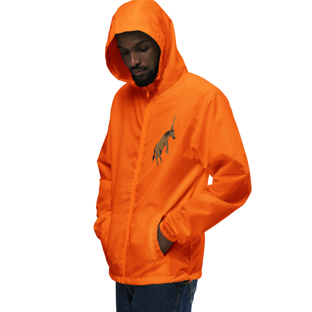 Hung Like A Horse lightweight zip up windbreaker