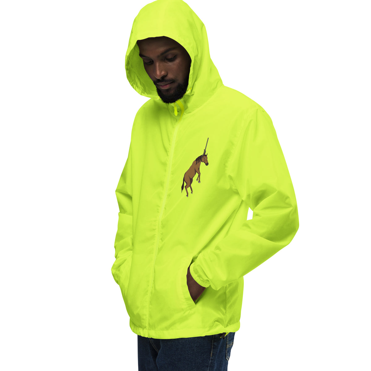 Hung Like A Horse lightweight zip up windbreaker